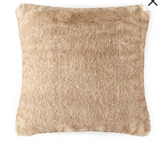 Farmhouse Rustic Faux Fur‎ Square Throw Pillow - Picture 1 of 7
